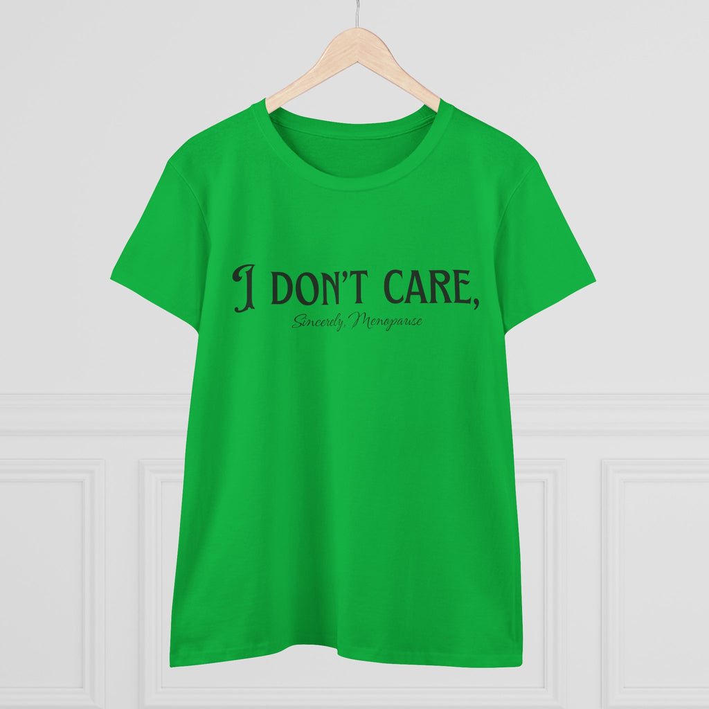 I Don't Care Cotton Tee for Women, Casual T-Shirt, Gift for Friends, Statement Shirt, Everyday Wear, Self-Care Fashion