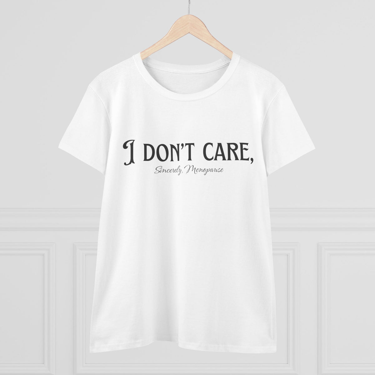 I Don't Care Cotton Tee for Women, Casual T-Shirt, Gift for Friends, Statement Shirt, Everyday Wear, Self-Care Fashion