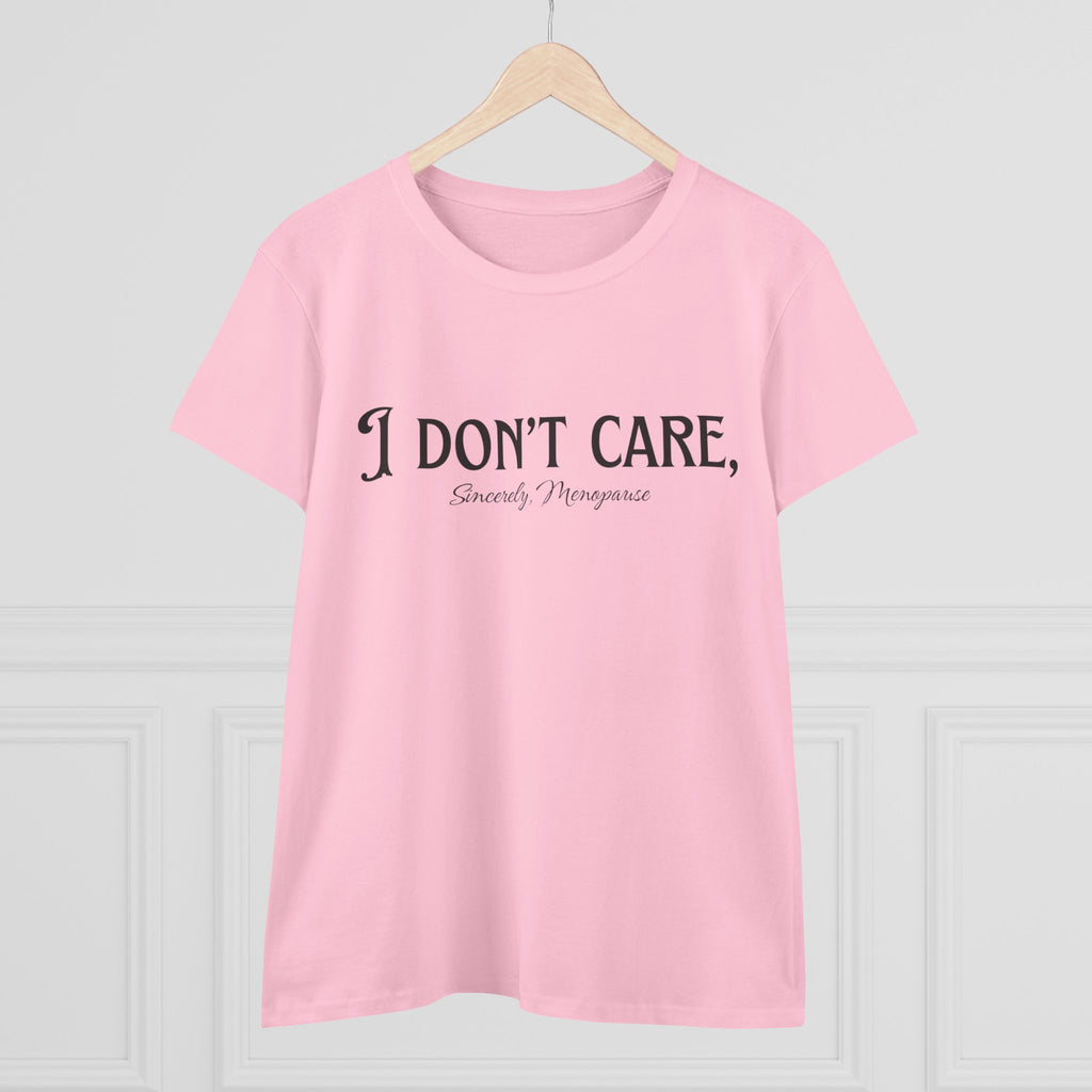 I Don't Care Cotton Tee for Women, Casual T-Shirt, Gift for Friends, Statement Shirt, Everyday Wear, Self-Care Fashion