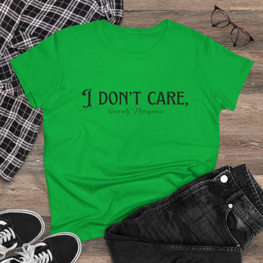 I Don't Care Cotton Tee for Women, Casual T-Shirt, Gift for Friends, Statement Shirt, Everyday Wear, Self-Care Fashion