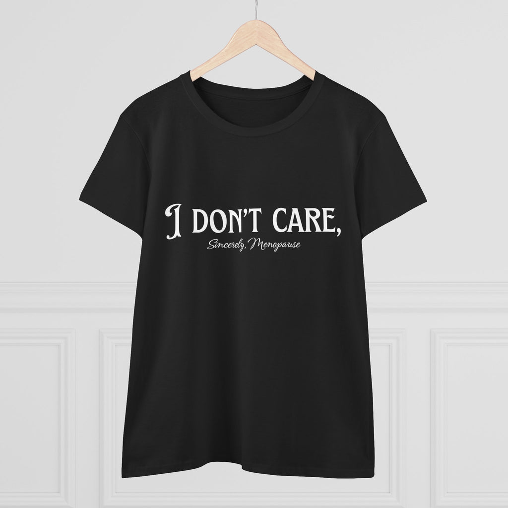I Don't Care Cotton Tee for Women, Casual T-Shirt, Gift for Friends, Statement Shirt, Everyday Wear, Self-Care Fashion
