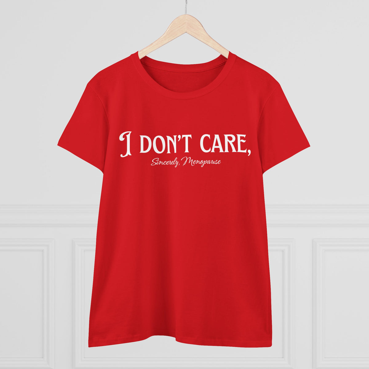 I Don't Care Cotton Tee for Women, Casual T-Shirt, Gift for Friends, Statement Shirt, Everyday Wear, Self-Care Fashion