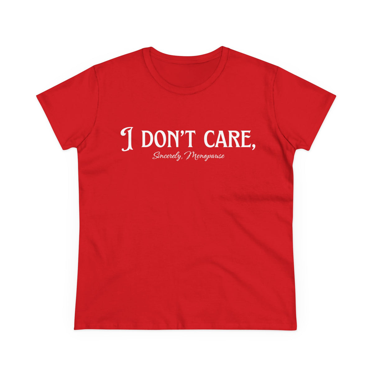 I Don't Care Cotton Tee for Women, Casual T-Shirt, Gift for Friends, Statement Shirt, Everyday Wear, Self-Care Fashion